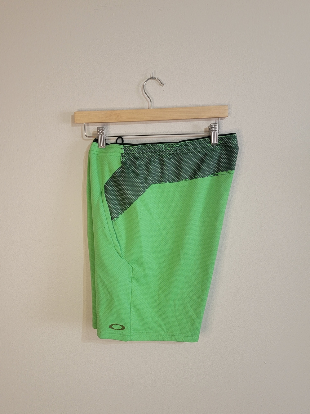 Oakley Bright Lime and Dark Green Panel Athletic Shorts